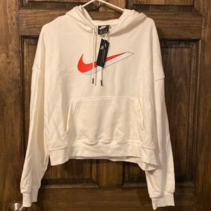 White crop top Nike hoodie size small